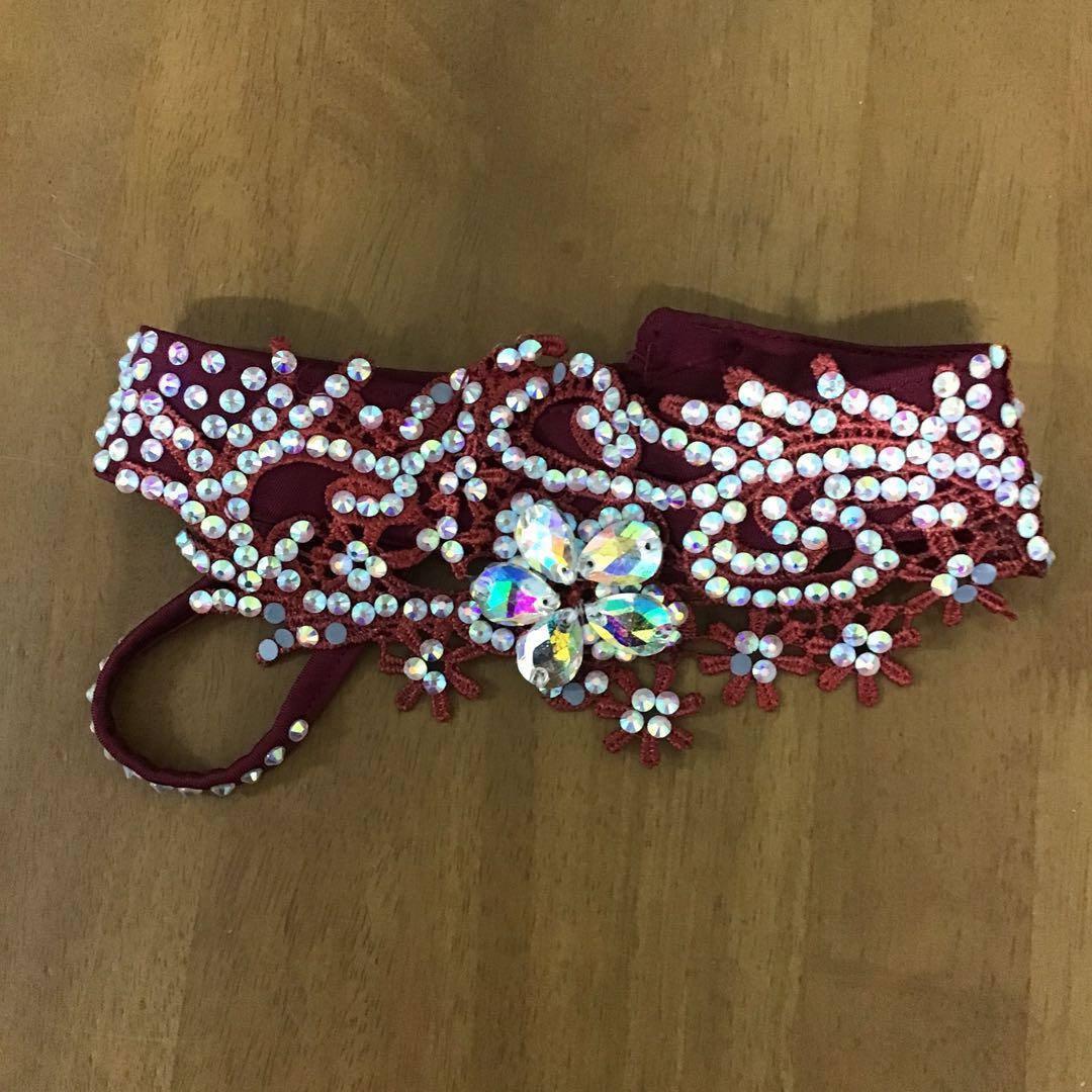 社交ダンス ドレス VeRtigo ドレス えんじ色 グラデーションスカート