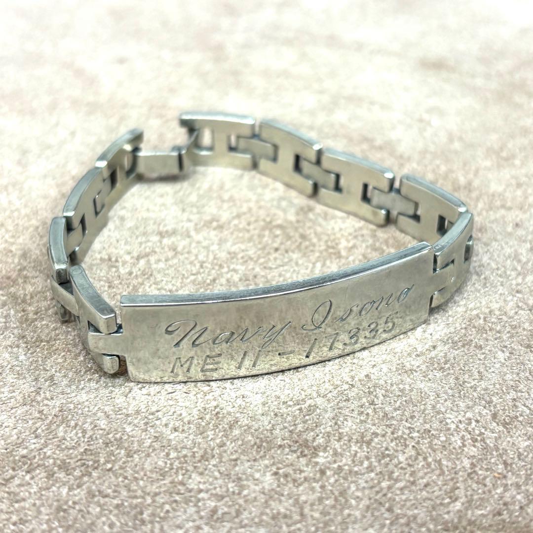 値下げ　ビンテージ　ミリタリー　us navy ID ブレス　ジャーマンシルバー