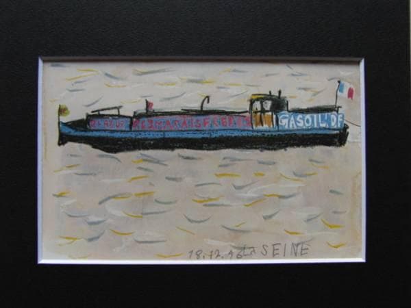 香月　泰男、ラ・セーヌ、希少な額装用画集より、新品高級額、額装付