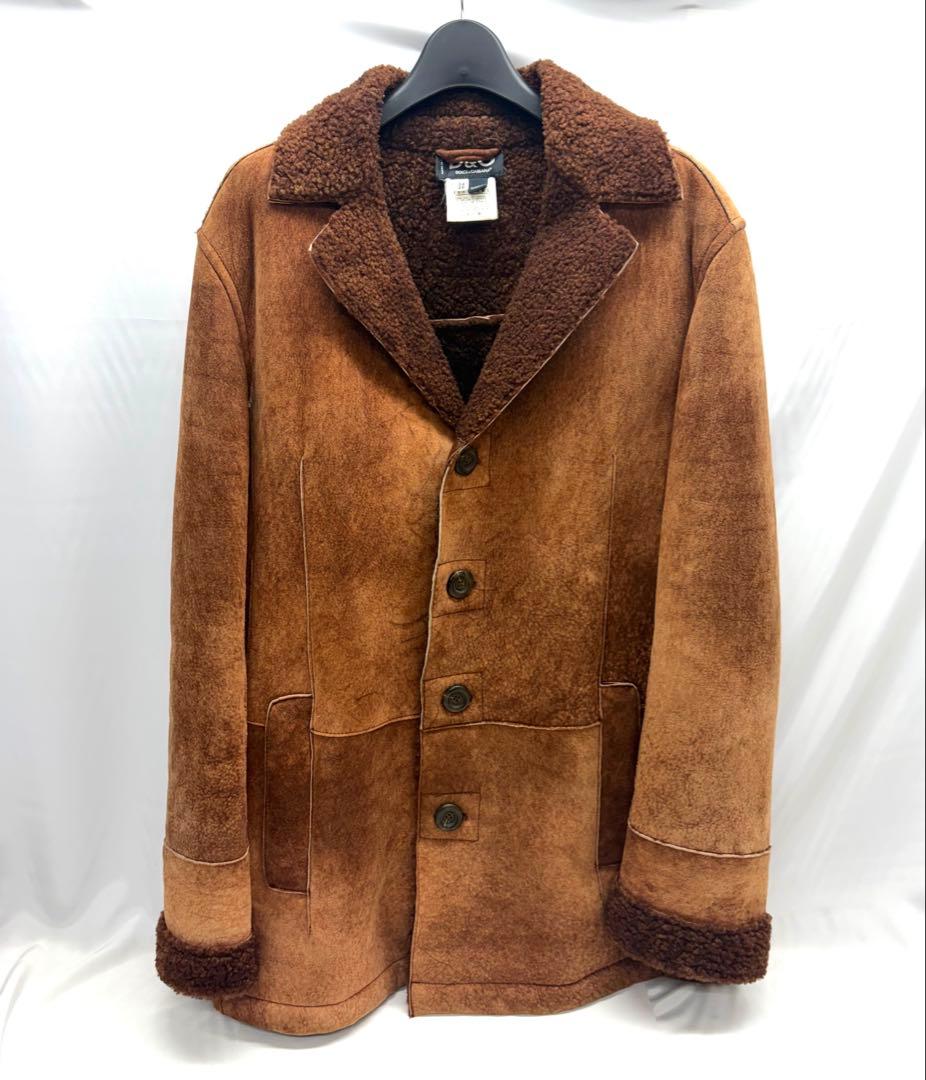 ドルチェ＆ガッバーナ　メンズムートンコート　ブラウン　DOLCE＆GABBANA