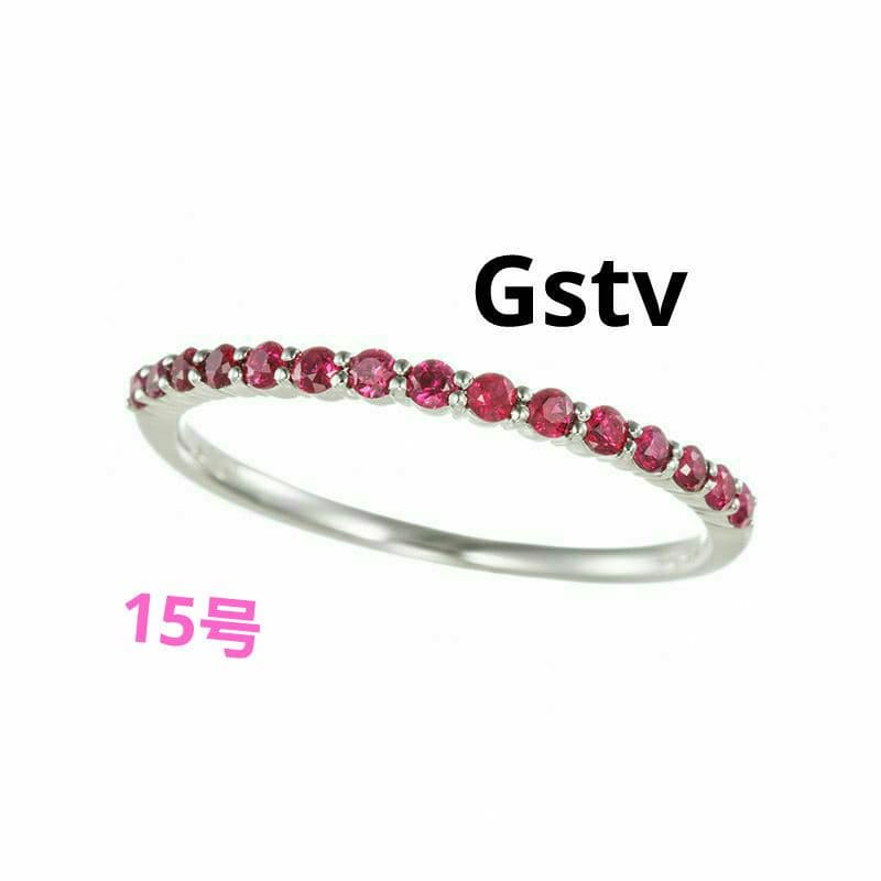 GSTVハーフエタニティ pt950ルビーリング0.30ct 15号