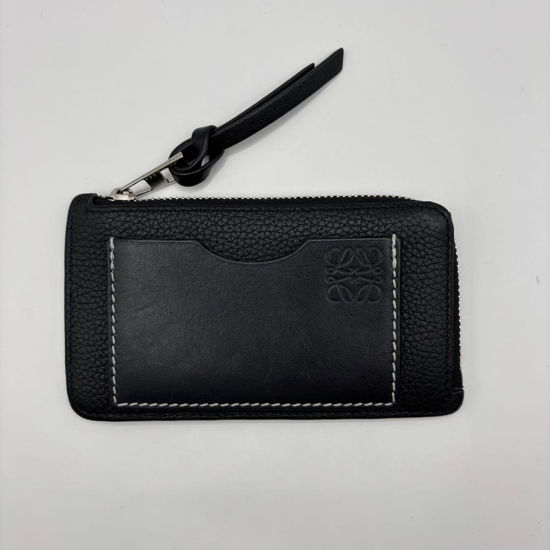 LOEWE フラグメントケース ブラック アナグラム 型押し コインカード