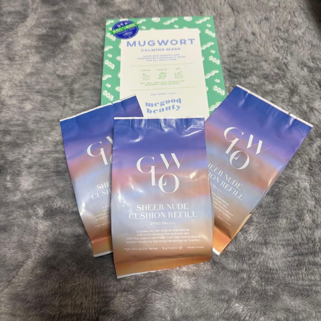 GW10 シアーヌードクッションリフィル 3個セット＋シートマスクx5pcs