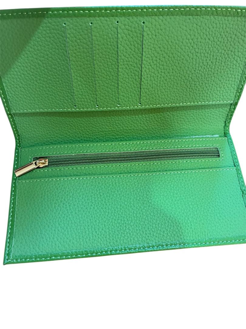 最終値下げ 皇居 長財布 東御苑 売店 限定 緑 色 本革 菊の御紋 新品