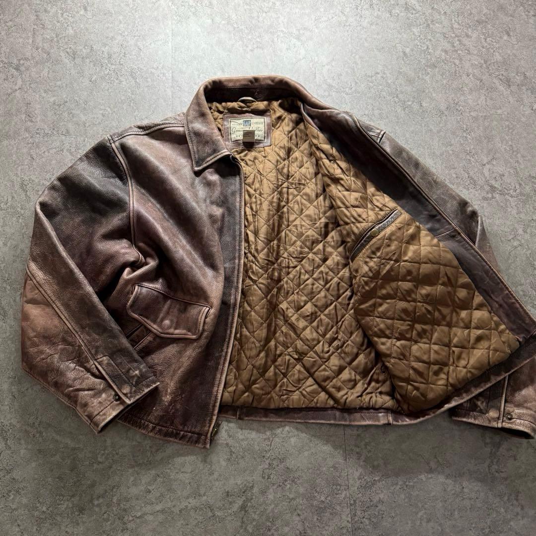 90s OLD GAP L シングルライダース プレミアムスタンダード レザー