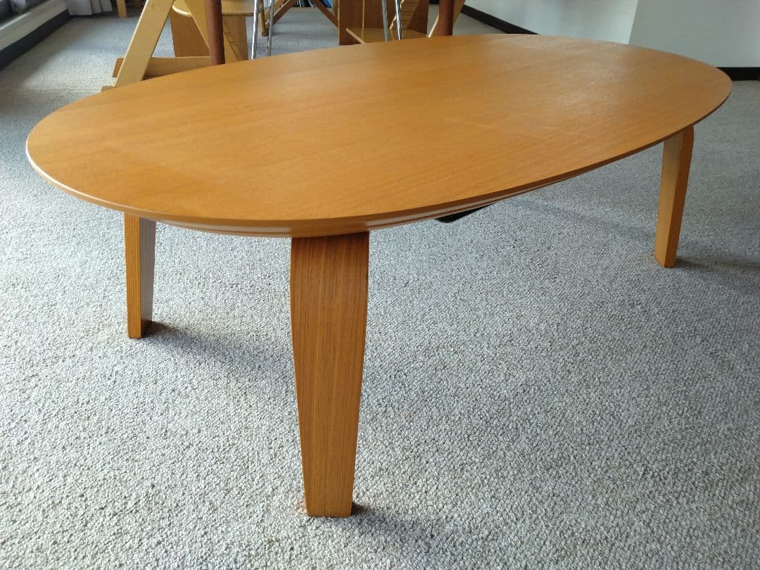 美品】MUJI無印良品 タモ材こたつ110cm布団セット/ローテーブル机/座卓