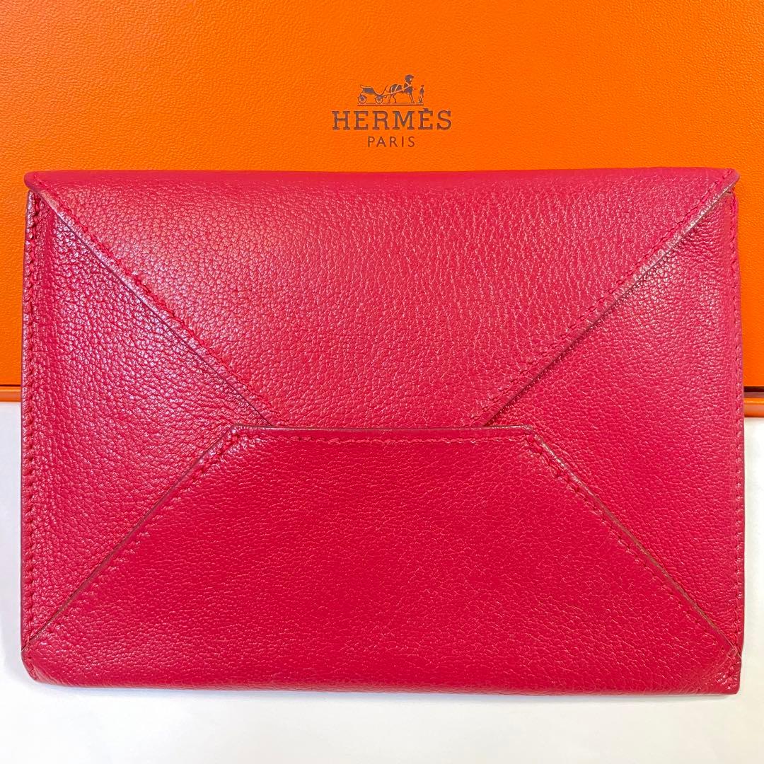 正規品☆エルメス　シェーブルレッド カードケース マルチケース