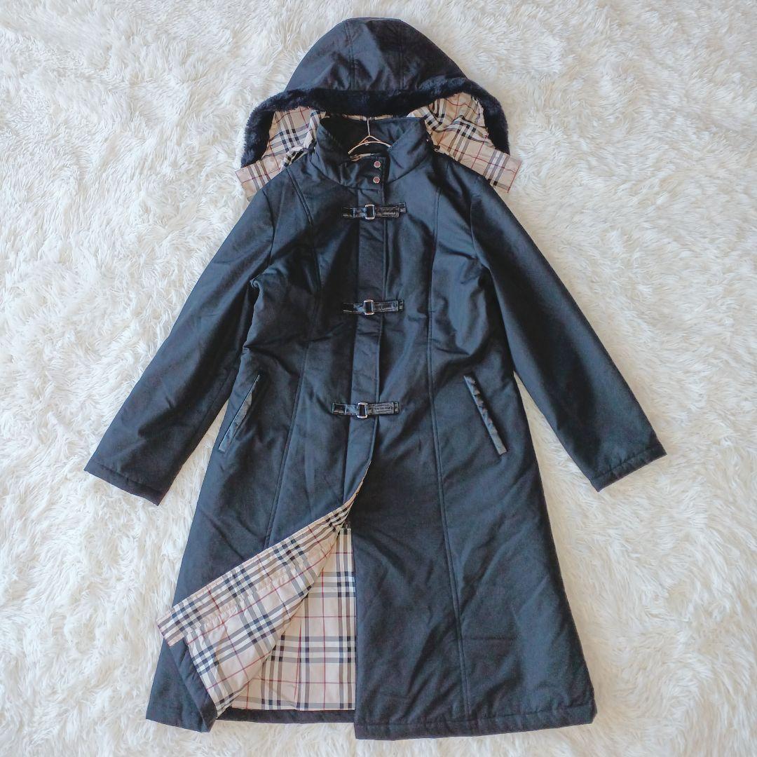美品☆バーバリーロンドン ステンカラーコートノバチェック 160