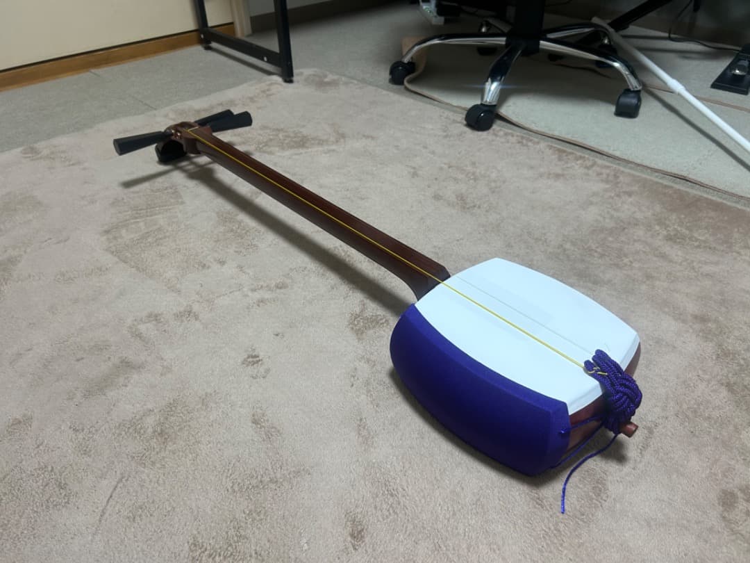 美品 津軽三味線 セット 即演奏可 紫胴掛け＆ケース付き(値下げ相談OK)