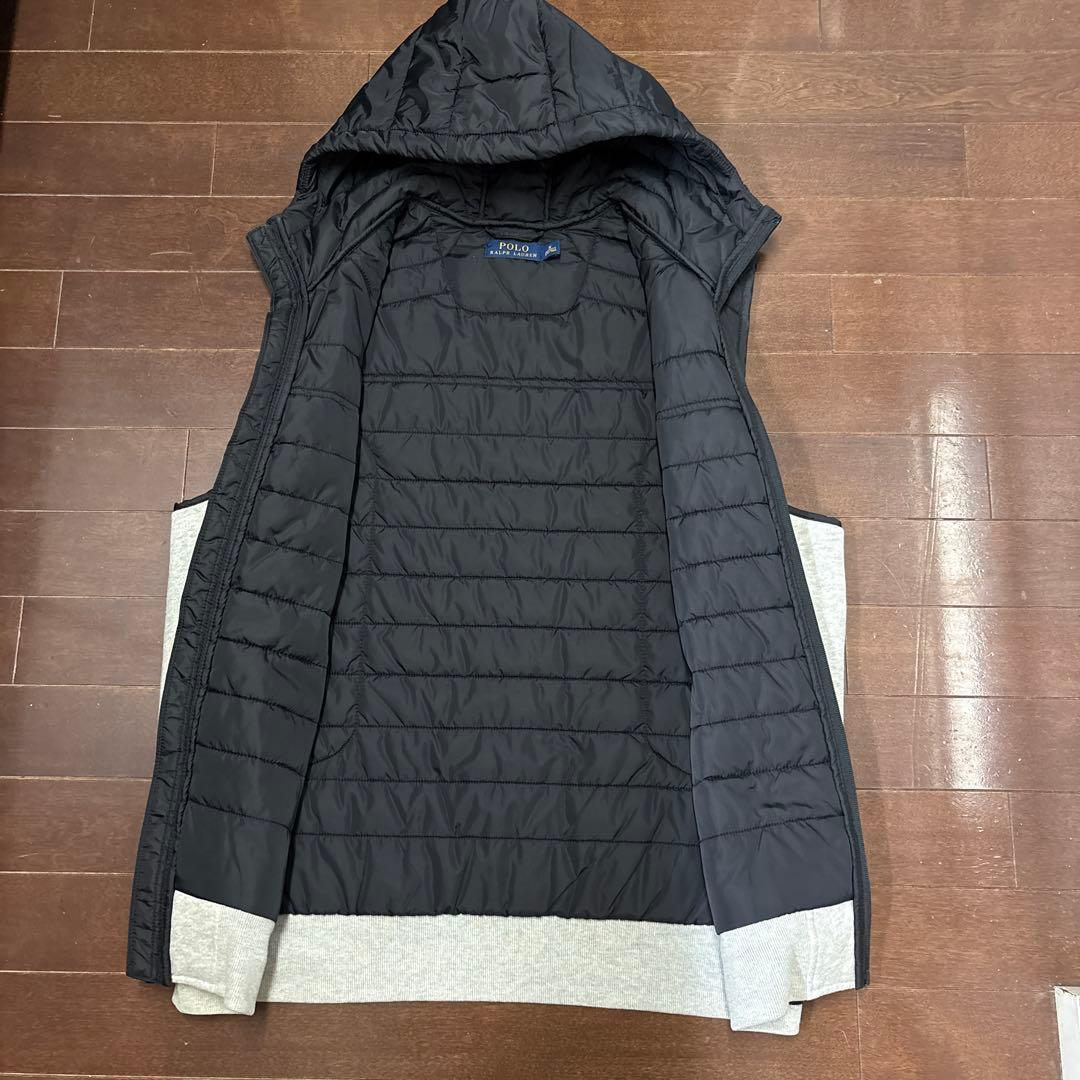 Polo Ralph Lauren フード付きベスト M グレー/ブラック - メルカリ