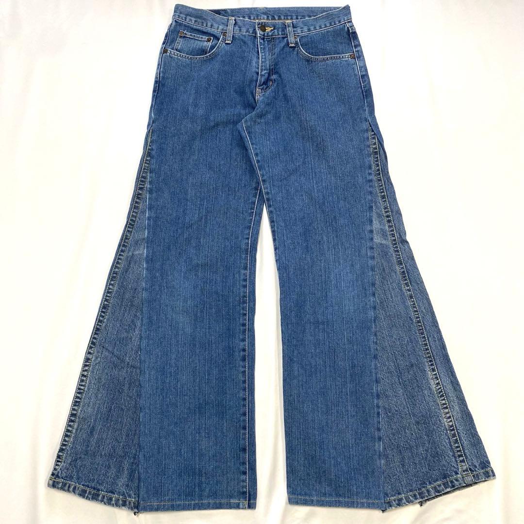 バギーデニム リメイクデニム ワイド バギー - 袴デニム ハンドメイド