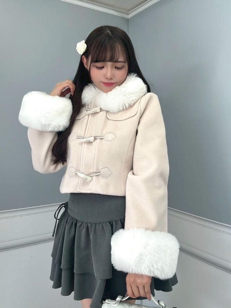 evelyn ショートダッフルコート ピンク