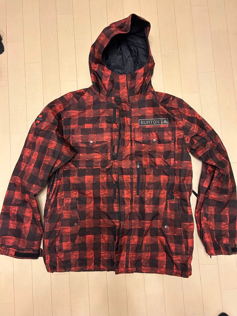 BURTON スノーボードジャケット 赤黒チェック