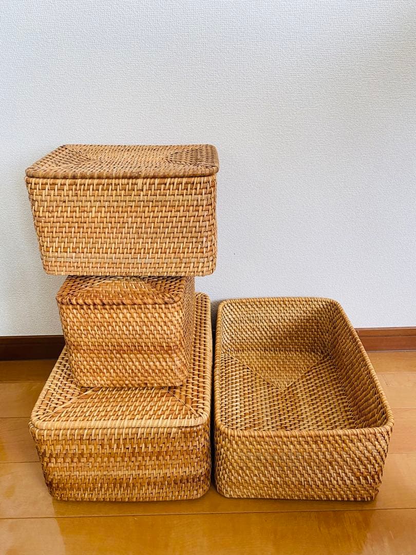 無印良品 ラタンボックス　セット　重なるラタンバスケット スッキリ収納の強い味方！無印良品のラタンバスケット - エキサイト