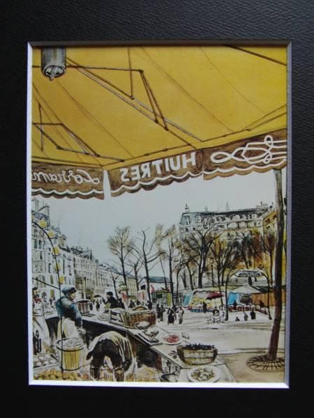 藤田嗣治、テルヌ広場、希少画集画、新品額装付