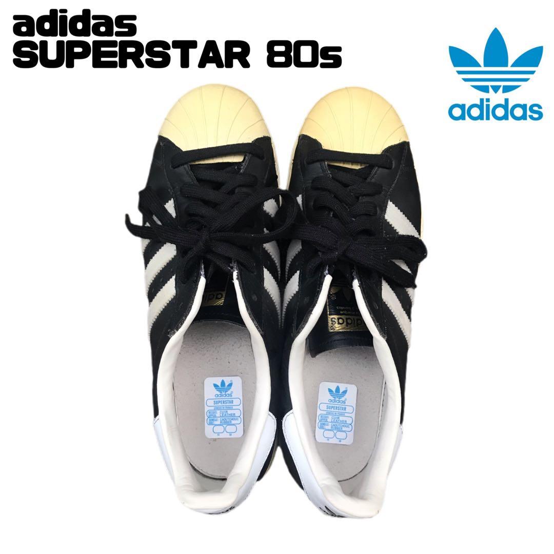 adidas SUPER STAR 80s アディダススーパースター金ベロ 黒 - メルカリ