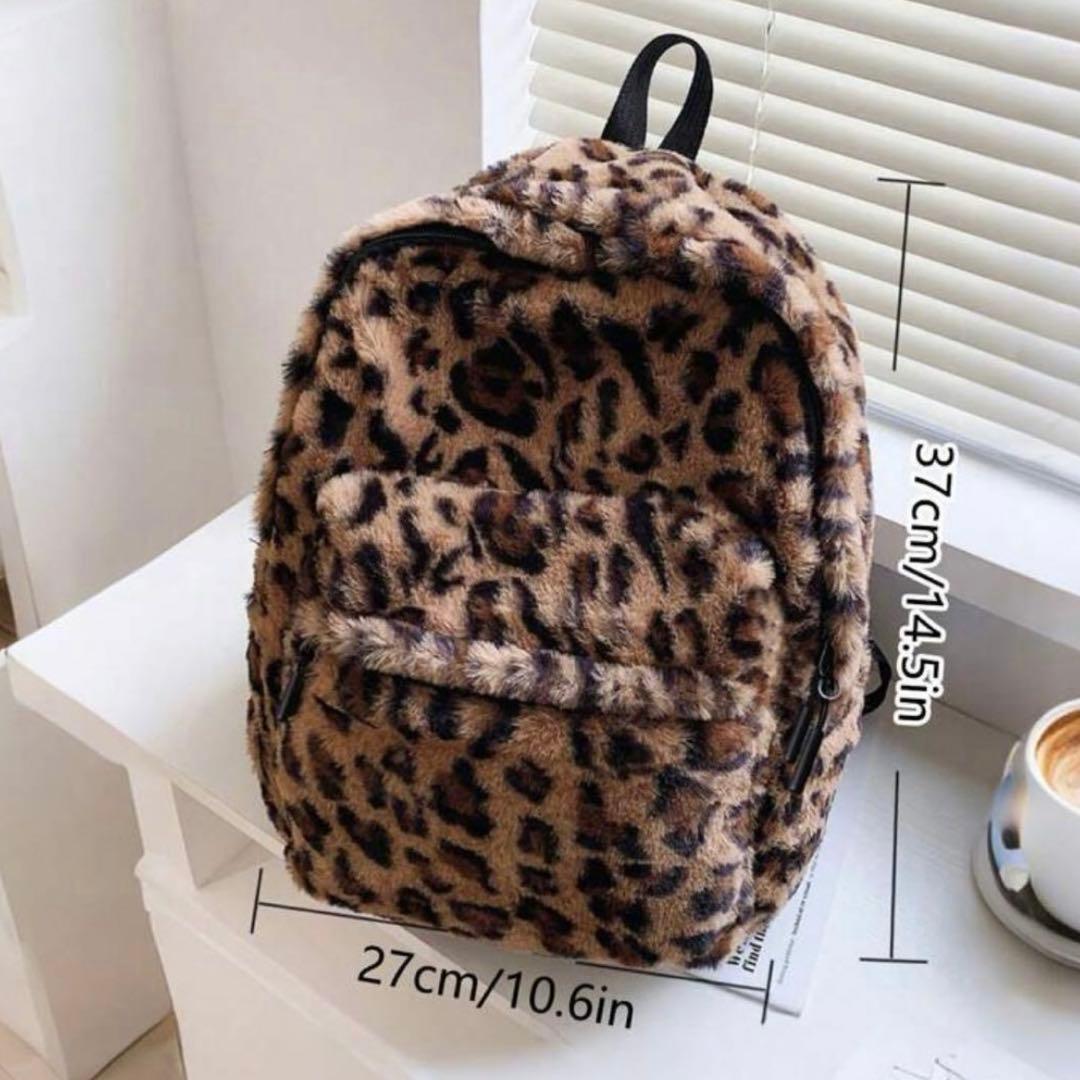 ヒョウ柄 リュック レオパード バッグパック カバン jk y2k ブラウン