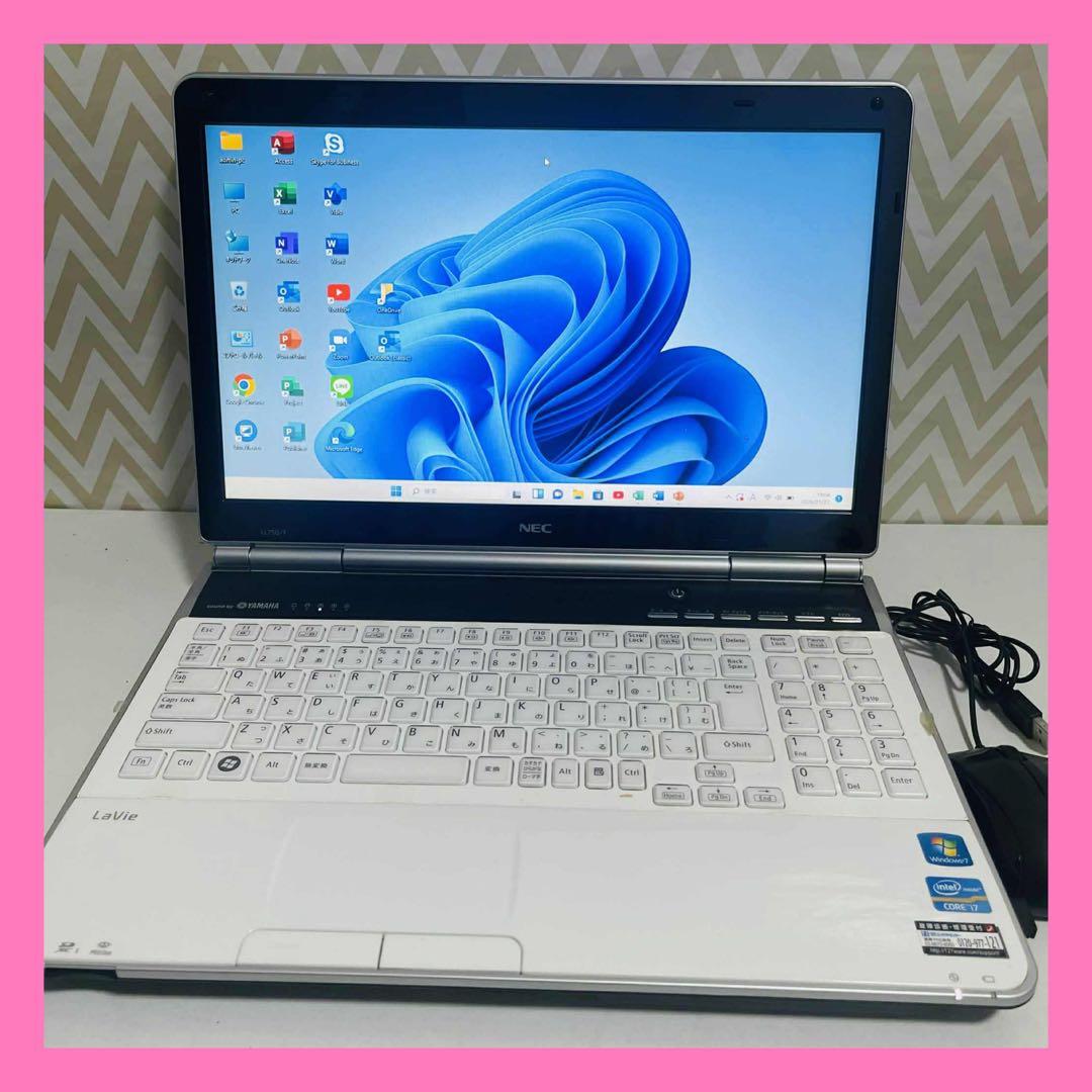 T17 NECノートパソコンi7高速SSDサクサクWindows11オフィス付き ノートパソコン LAVIE SOL ムーンブラック PC-S1375JAB(S1375/JAB