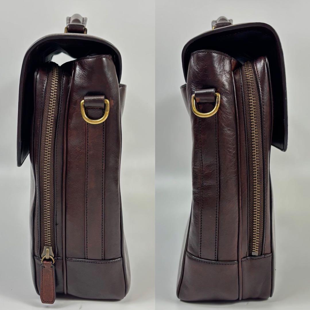 レア廃盤 コーチ ビジネスバッグ ゴールド金具 レザー ブラウン A4OK