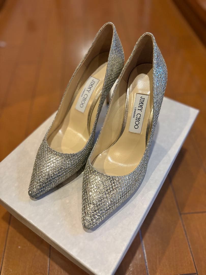 【新品未使用】Jimmy Choo シルバー ハイヒール パンプス