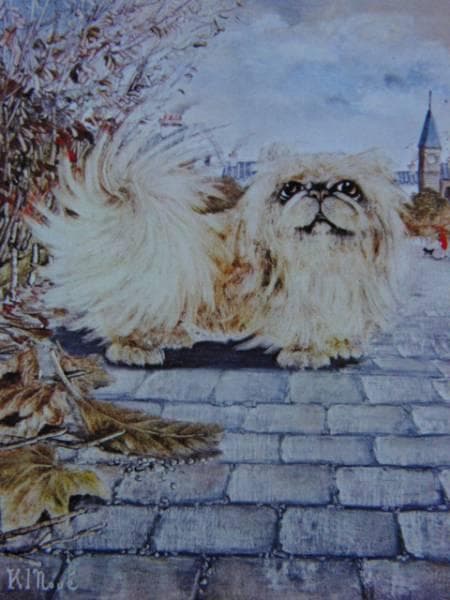 井上覚造、ボンジュール、希少な額装用画集より、美品、新品額装付