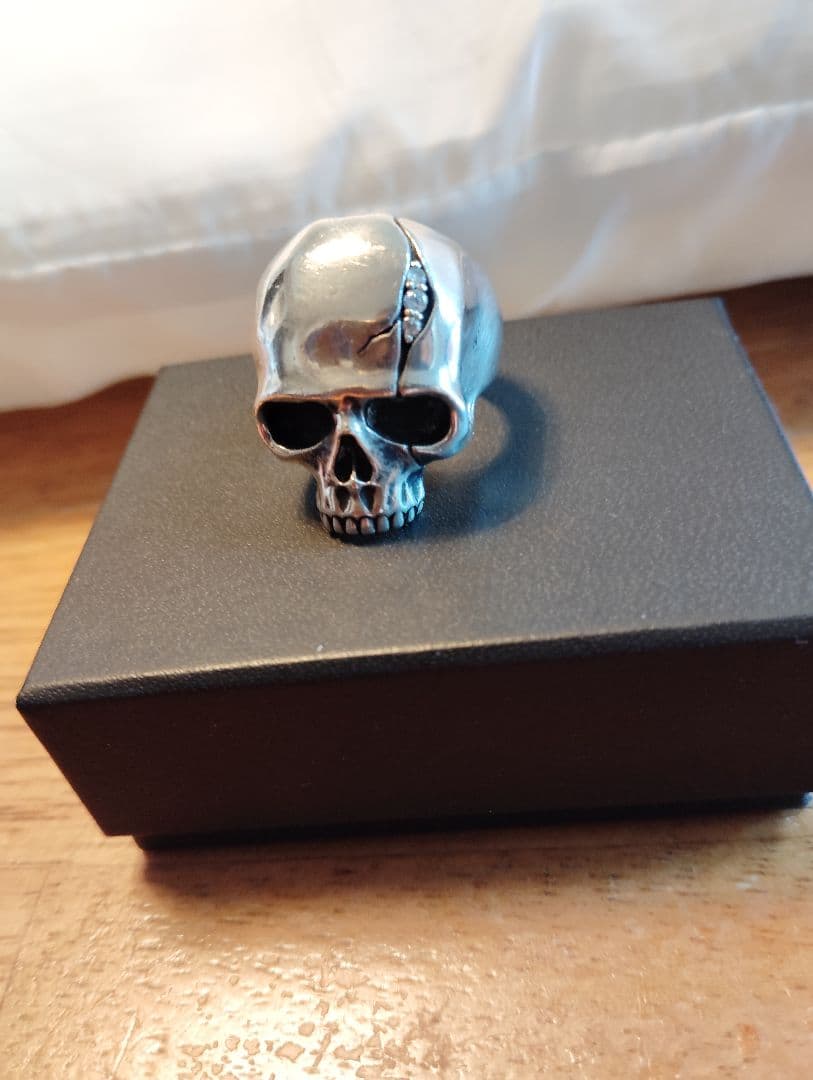 スカルリング SV925ドクターモンローホワイトキュービック19号