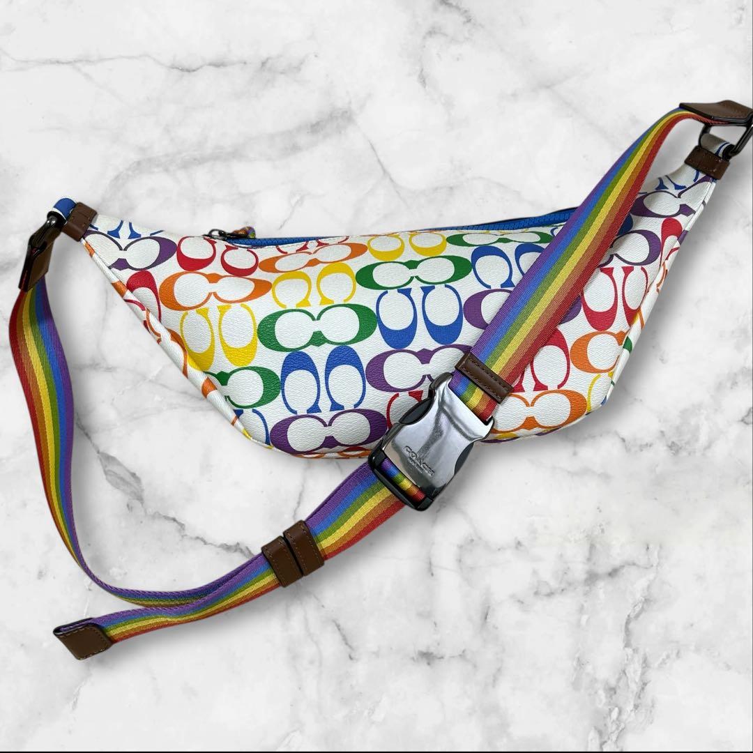極美品希少】COACH RAINBOW 2472 ウエストポーチ PVCレザー - メルカリ
