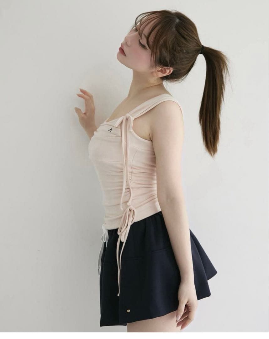 and marry リボンギャザートップス　ピンク