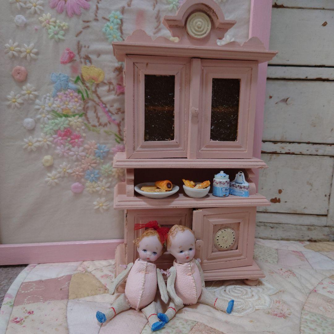 砂漠できなこ！！ヴィンテージ、ドールハウス、ミニチュア、食器棚