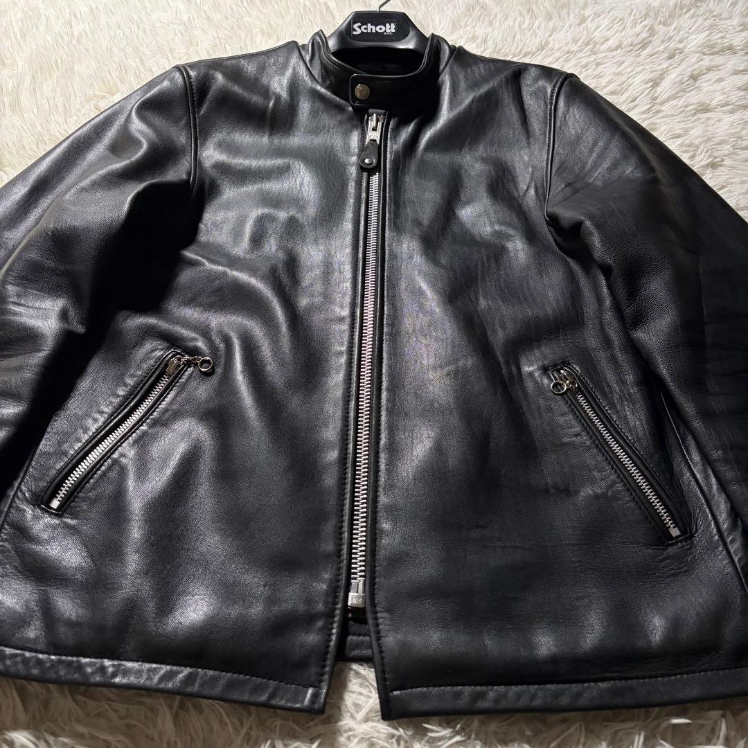 水*翔様 美品✨schott TAKEO KIKUCHI ラムレザー 羊革 黒 - メルカリ