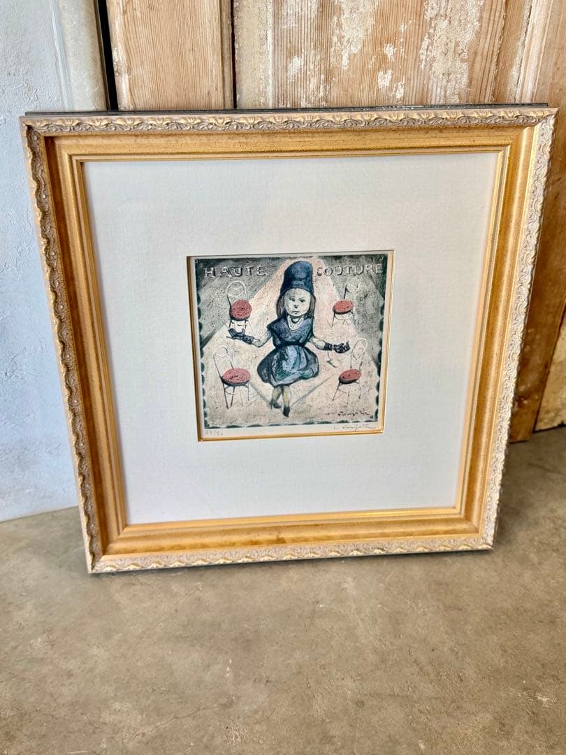 藤田嗣治（レオナール・フジタ）によるリトグラフ 「オートクチュール」「四十雀」