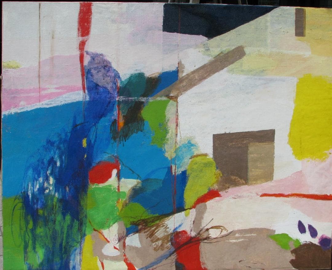 現代美術,赤曽部麻衣子「窓外」100号油彩,春陽展出品作