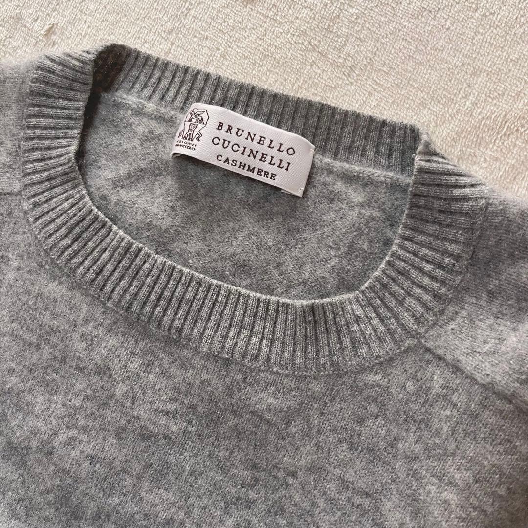 希少✨ブルネロクチネリ カシミヤ100 クルーネックセーター エルボー