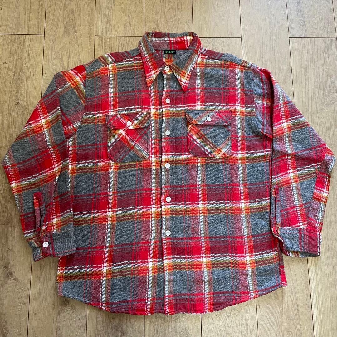 60s 70s 好配色 ELY ヘビーネルシャツ USA製 ヴィンテージ