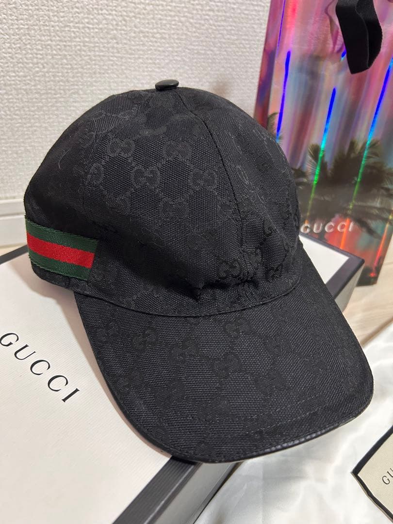 GUCCI GGパターン ベースボールキャップ ブラック