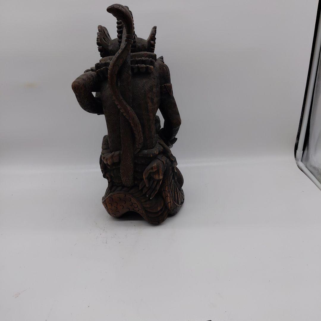 バリ ハヌマーンと龍 黒檀彫刻 - メルカリ