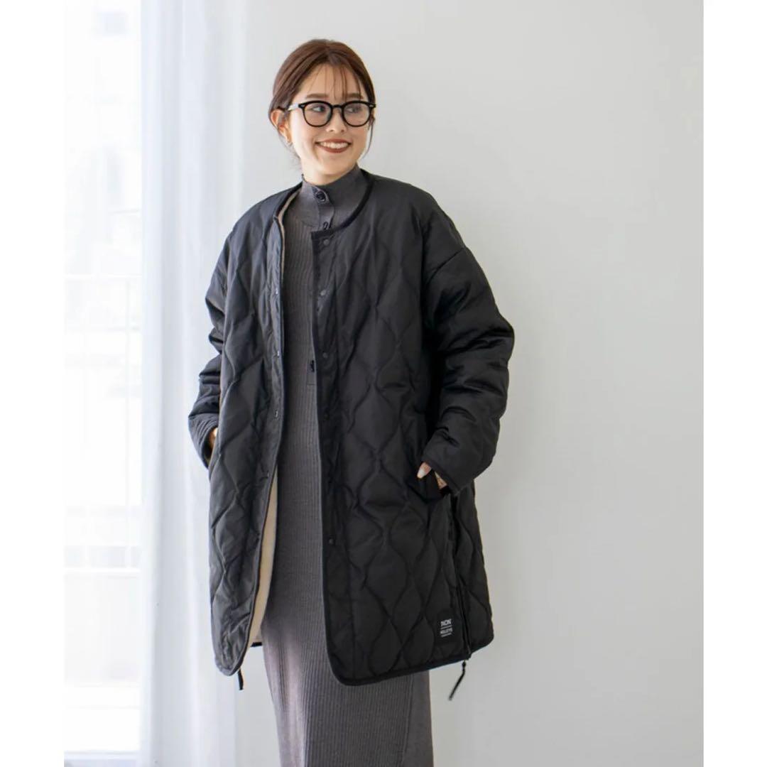 限定NOLLEY'S ×TAIONリバーシブル ノーカラー ボアコート