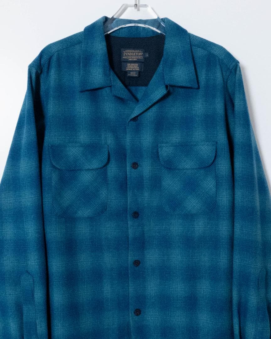 トップス \"PENDLETON\" plaid open collar wool shirt