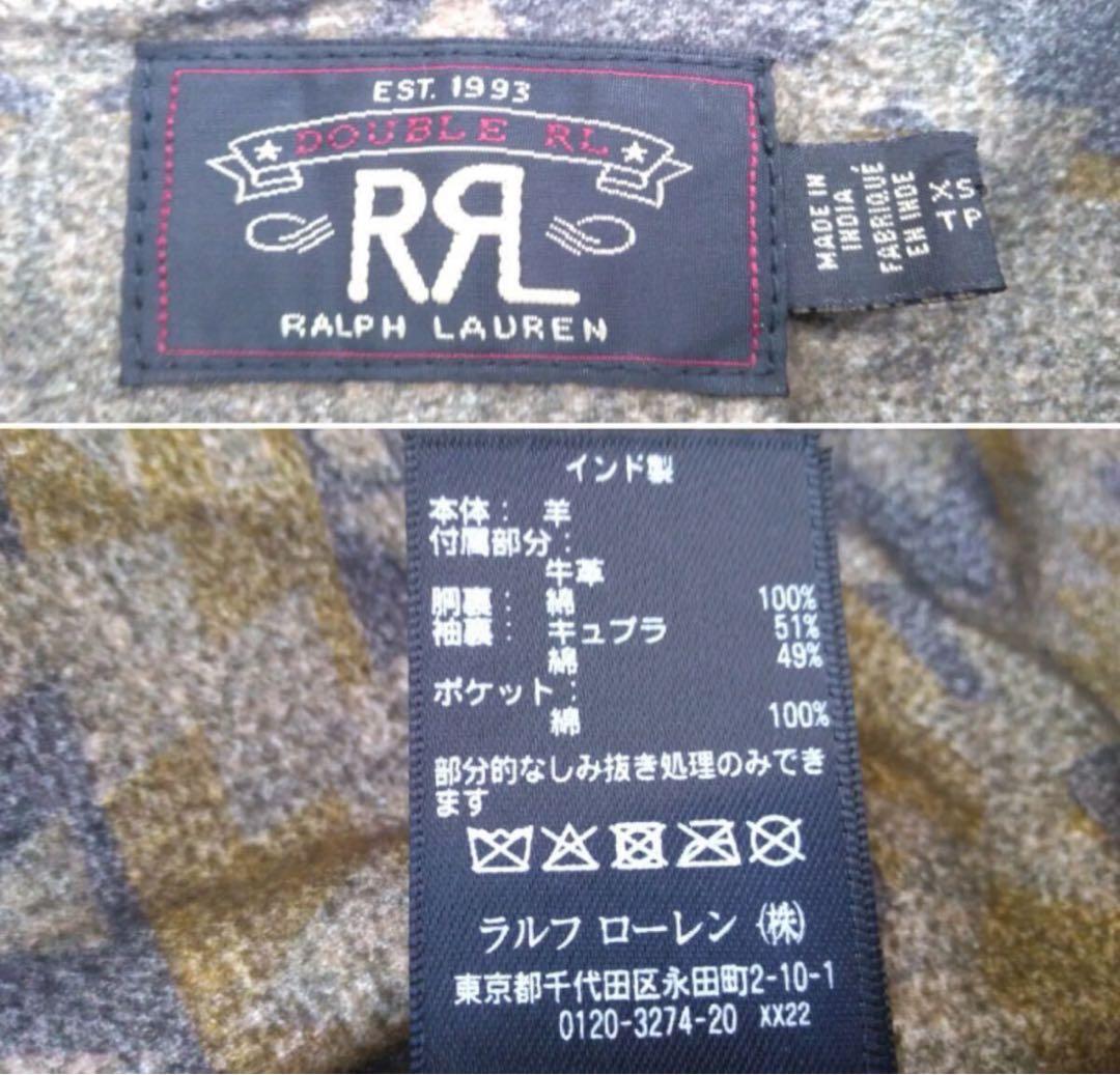 着用少 名作 RRL グリズリージャケット ライダース レザージャケット熊