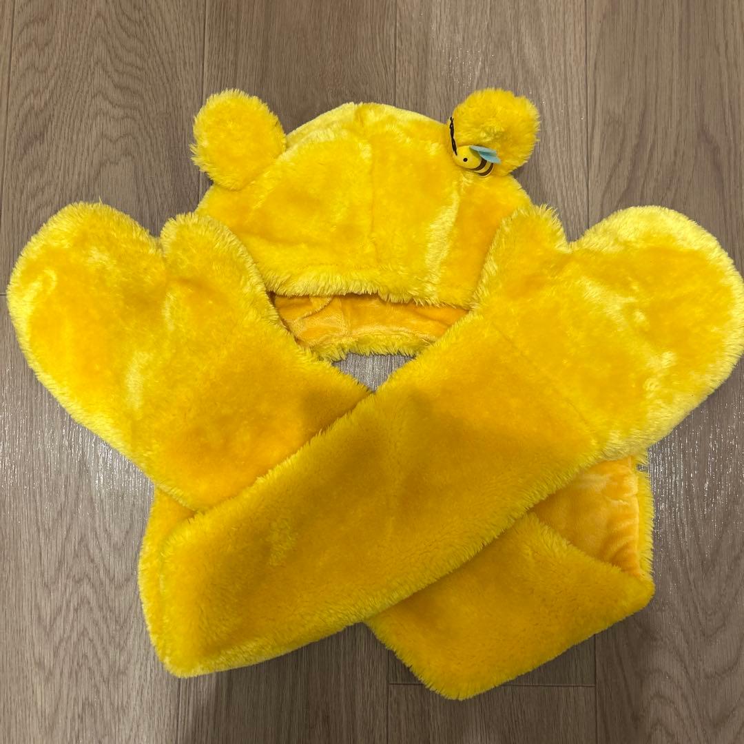 プーさんマフラーキャップ