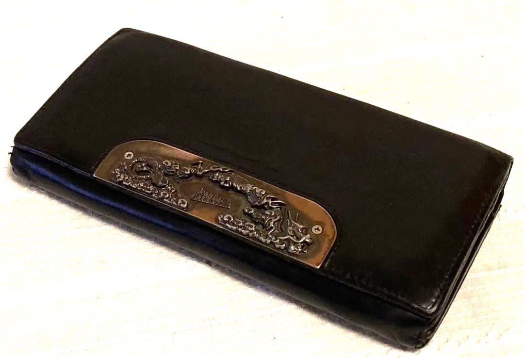 【希少】ドラゴンプレート　長財布　ジャンポールゴルチエ　ビンテージ　レザー ジャンポールゴルチエJean Paul GAULTIER ドラゴン装飾チェーン付き