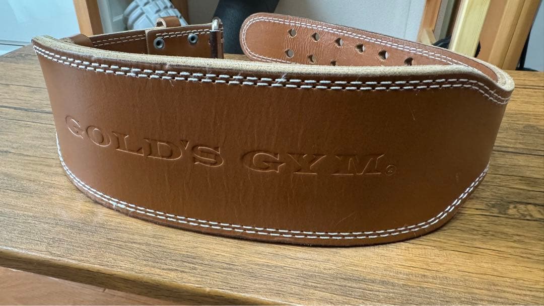 GOLD'S GYM パワーベルト ブラウンM size