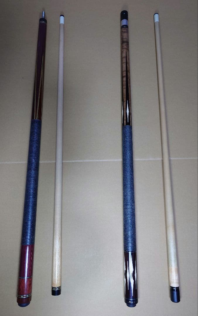 ビリヤードキュー Mezz Cues + ブランド不明 2本セット ケースセット MEZZ 【メッヅ】 キューケース ZC-23T 2バット3シャフト (Cue Case ZC