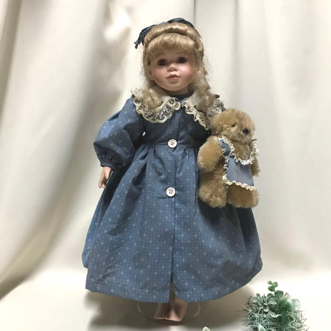 ビスクドール アンティークドール フランス人形 くま付 - メルカリ