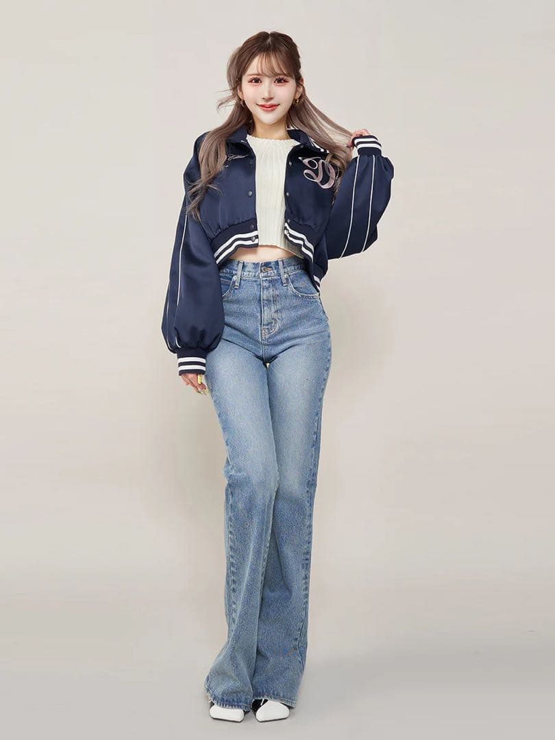 ♡Darich♡ ダーリッチ　セミフレアデニムパンツ ワイドパンツ　バレルレッグ