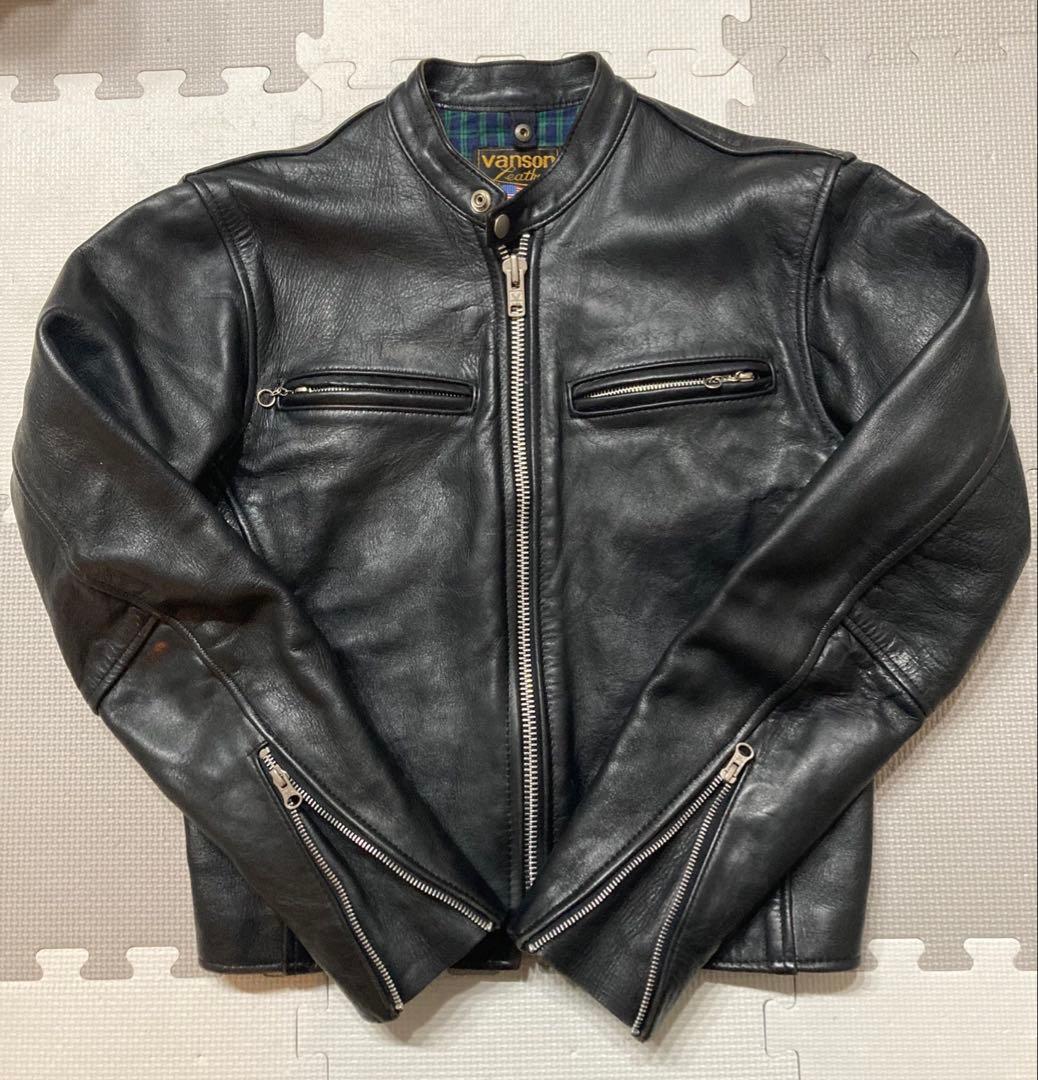 Vanson ブラック レザー シングルライダース　38 コメット