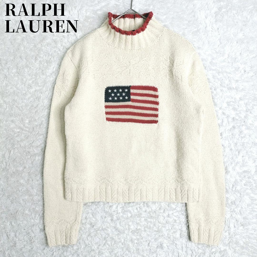 【希少】ラルフローレン 星条旗　アメリカ国旗　ニット　セーター　長袖　M