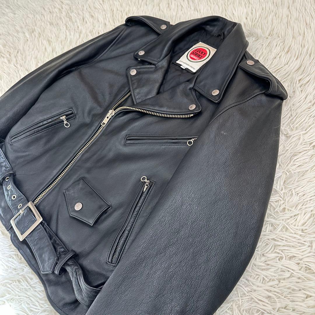 LUCKY STRIKE】ラッキーストライク ライダースジャケット レザー牛革