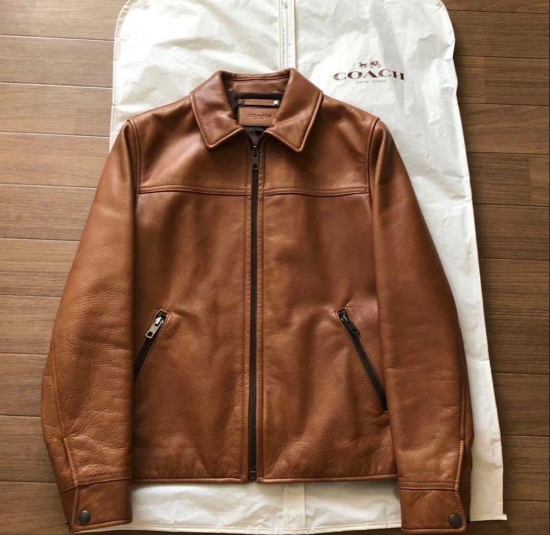 COACH レザージャケット キャメル 牛革 XS メンズ　レディース COACH レザージャケット キャメル 牛革 XS メンズ レディース COACH