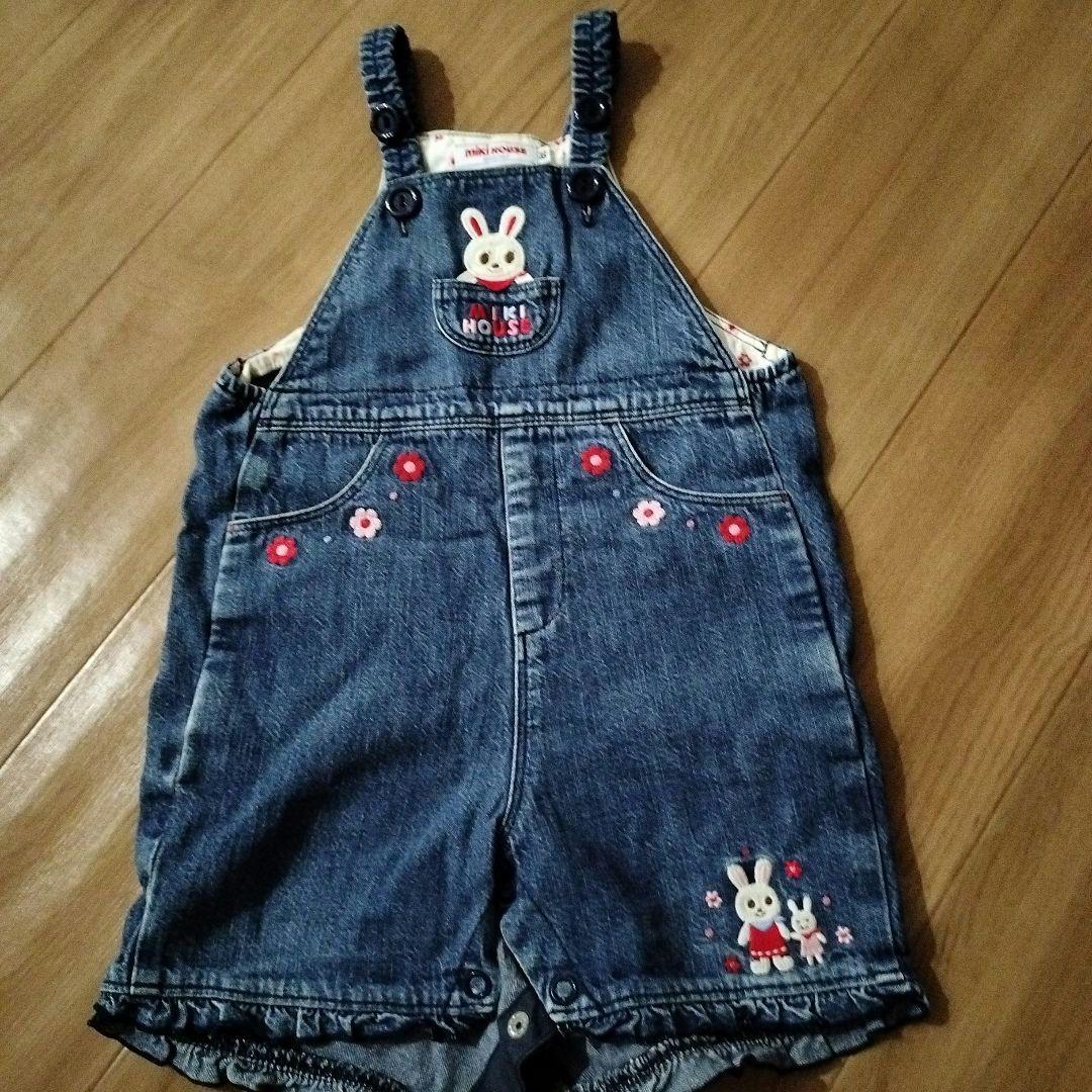 ミキハウス うさこちゃん 刺繍デニムオーバーオール 80cm MIKIHOUSE